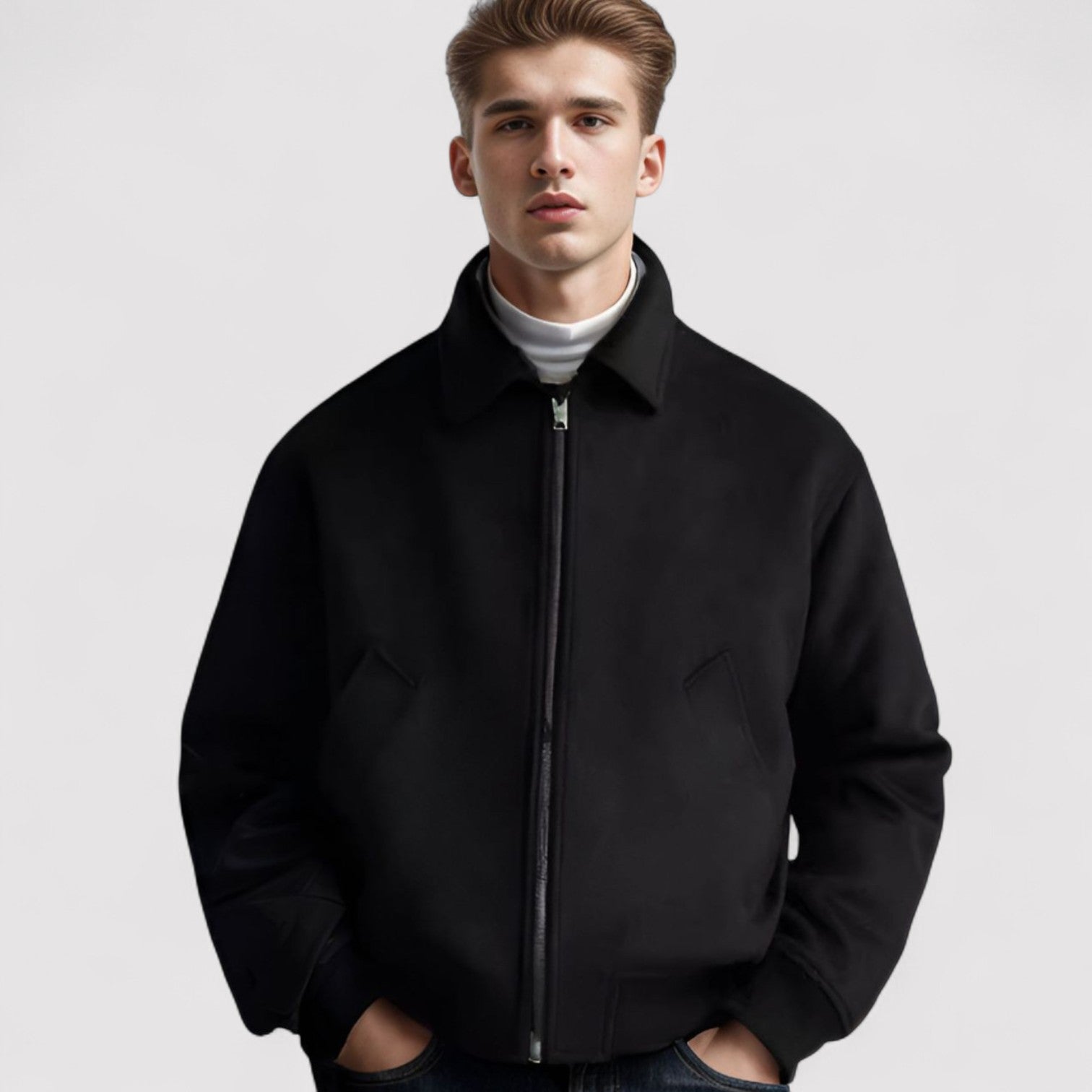 Edmondo – Manteau à col polo en laine Old Money moderne pour hommes - Automne/Hiver 2025