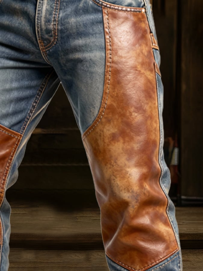 MAISON CLÉMENT PARIS™ | JEAN BIKER CUIR PATCHWORK