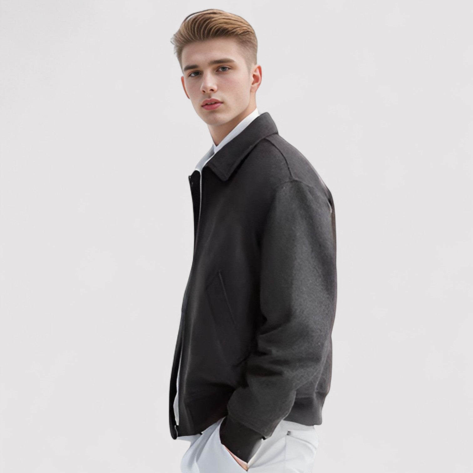 Edmondo – Manteau à col polo en laine Old Money moderne pour hommes - Automne/Hiver 2025