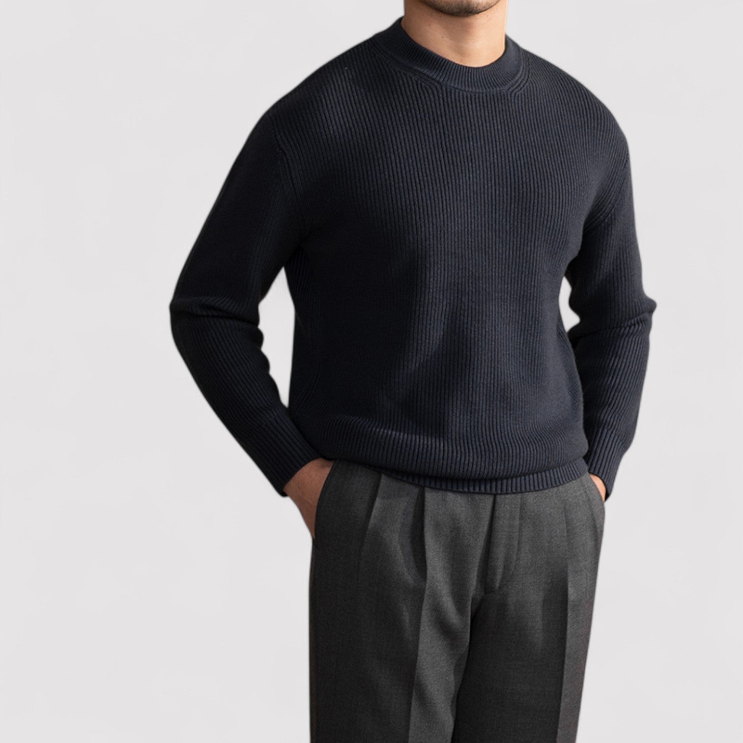 The Jules – Élégant Pull en Mélange de Laine avec Motif Rayé Automne/Hiver - Hommes