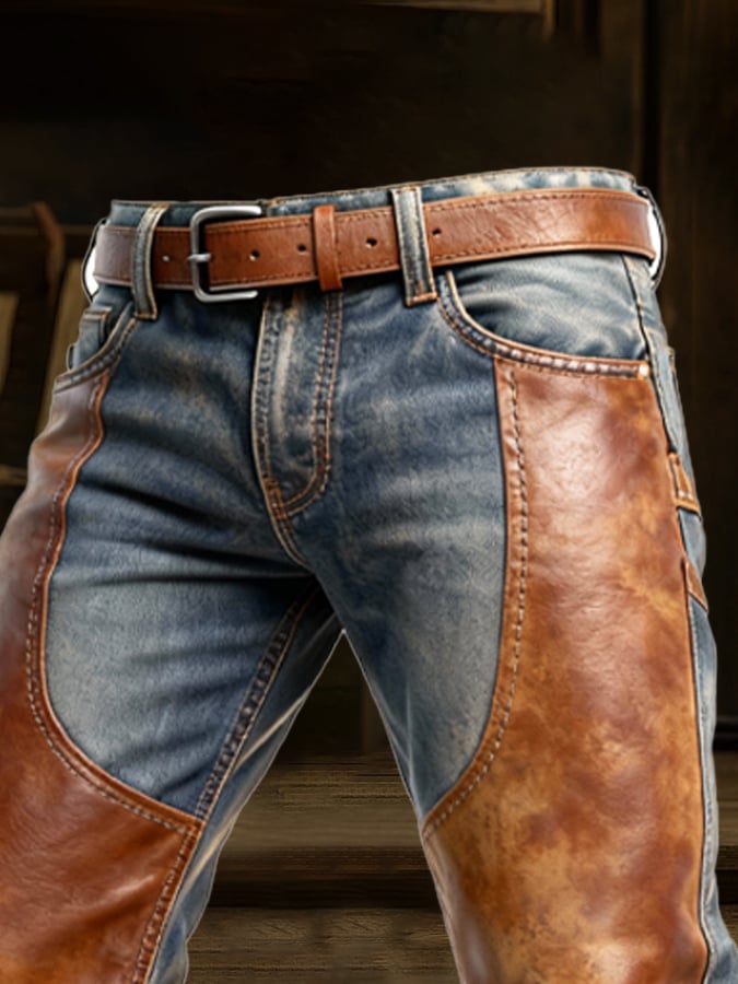 MAISON CLÉMENT PARIS™ | JEAN BIKER CUIR PATCHWORK