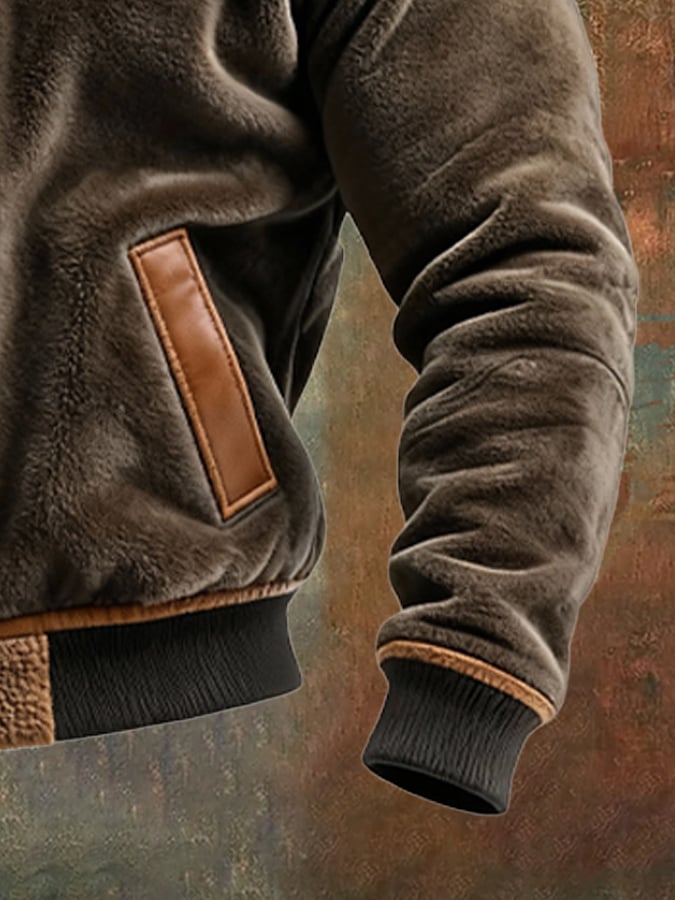 MAISON CLÉMENT PARIS™ | VESTE CHAUDE EN VELOURS ET CUIR DOUBLÉE POLAIRE