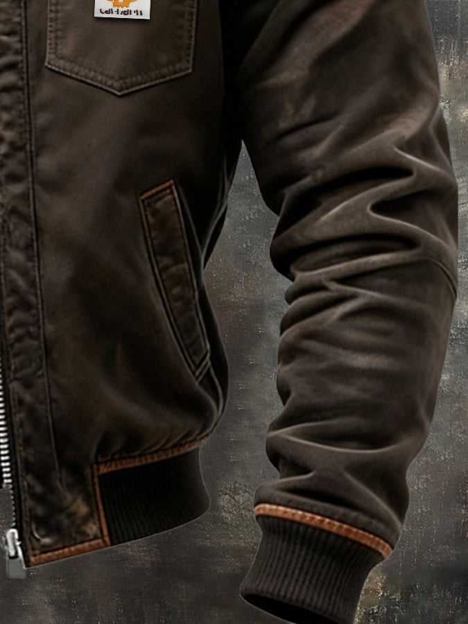 MAISON CLÉMENT PARIS™ | VESTE MARRON À ÉPAULES EN CUIR