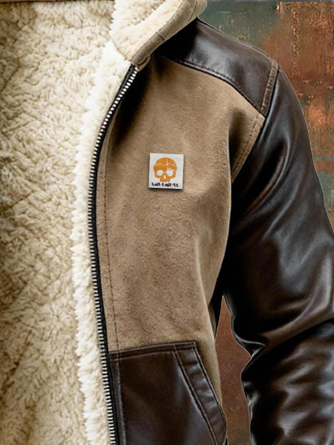 MAISON CLÉMENT PARIS™ | VESTE HIVER EN CUIR & SUEDE À DOUBLURE SHERPA