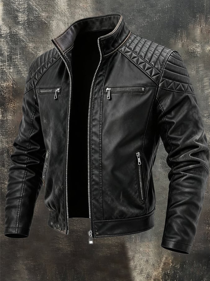 MAISON CLÉMENT PARIS™ | BLOUSON EN CUIR HOMME STYLE BIKER ZIPPÉ
