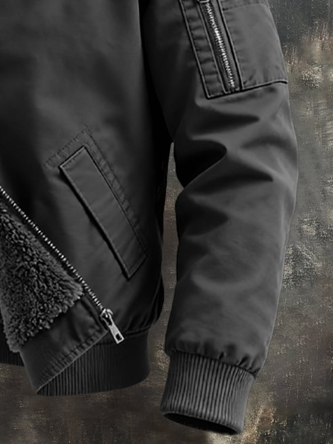 MAISON CLÉMENT PARIS™ | VESTE BOMBER HOMME DOUBLÉE SHERPA HIVER