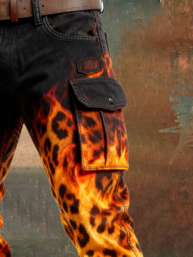 MAISON CLÉMENT PARIS™ | PANTALON CARGO IMPRIMÉ FLAMME