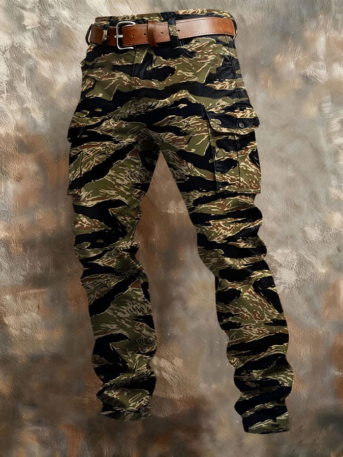 MAISON CLÉMENT PARIS™ | PANTALON CARGO HOMME CAMOUFLAGE MULTIPOCHES