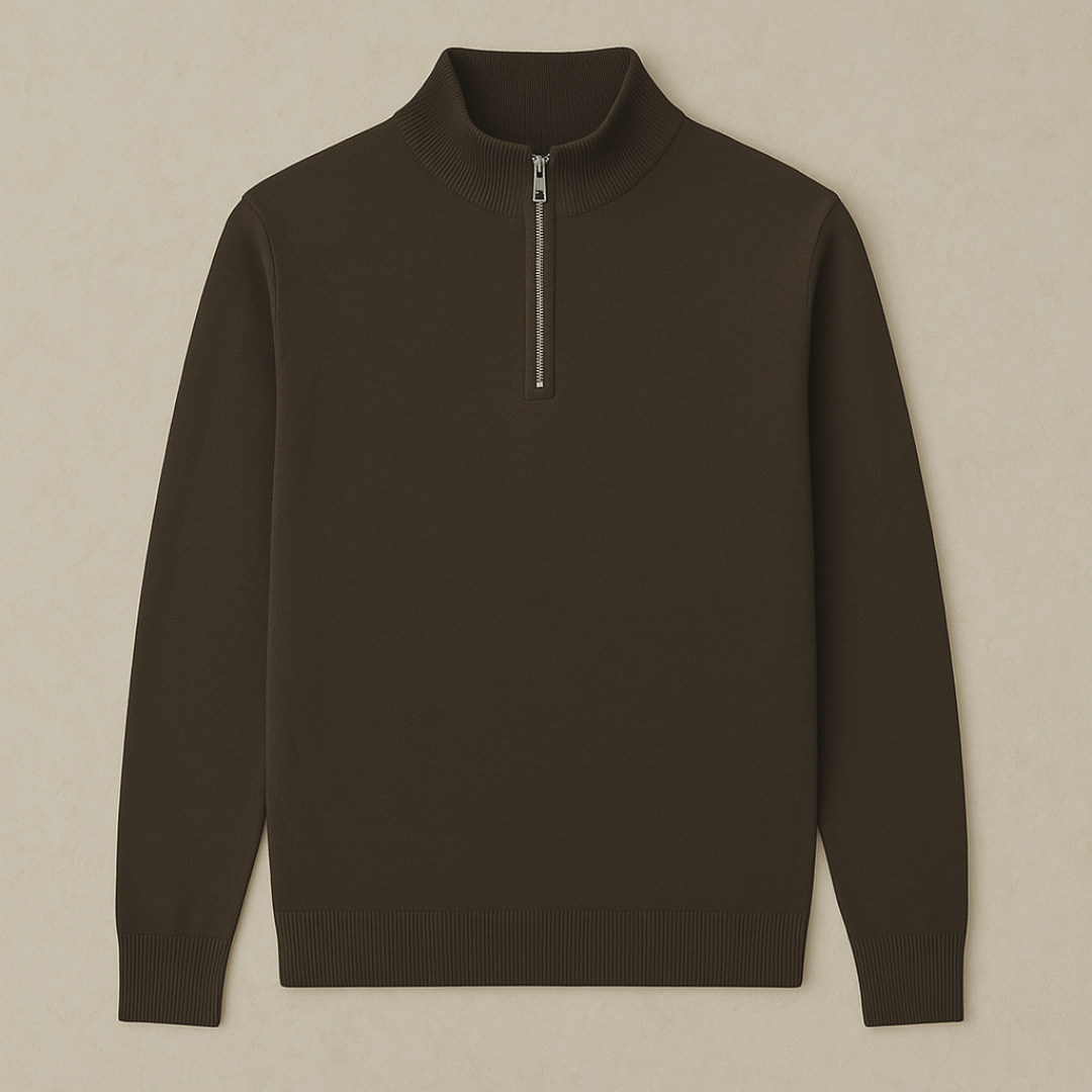 Arwin - Pull Tricoté à Demi-Zip