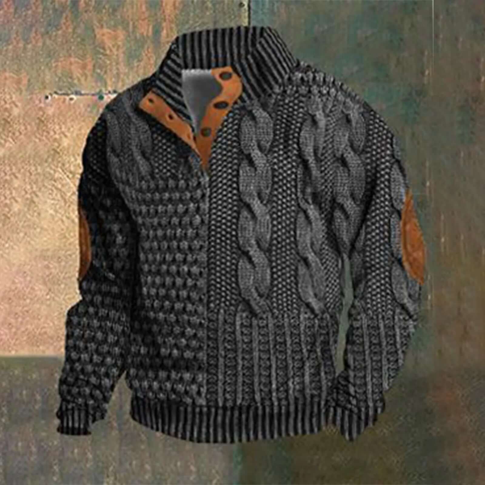 Vespasiano - Pull Casual Retro en Cachemire avec Fermeture Éclair pour Homme