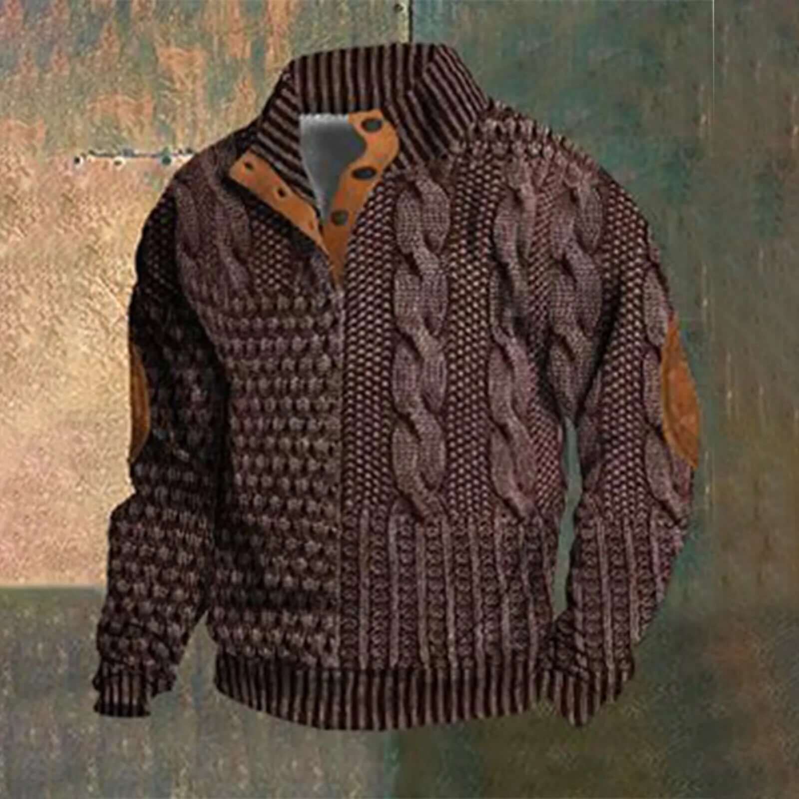 Vespasiano - Pull Casual Retro en Cachemire avec Fermeture Éclair pour Homme