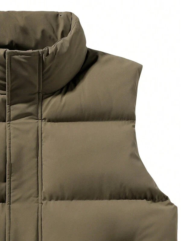 Gilet d'Hiver pour Homme – Veste sans Manches Matelassée Chaleureuse pour Outdoor & Casual – Marron