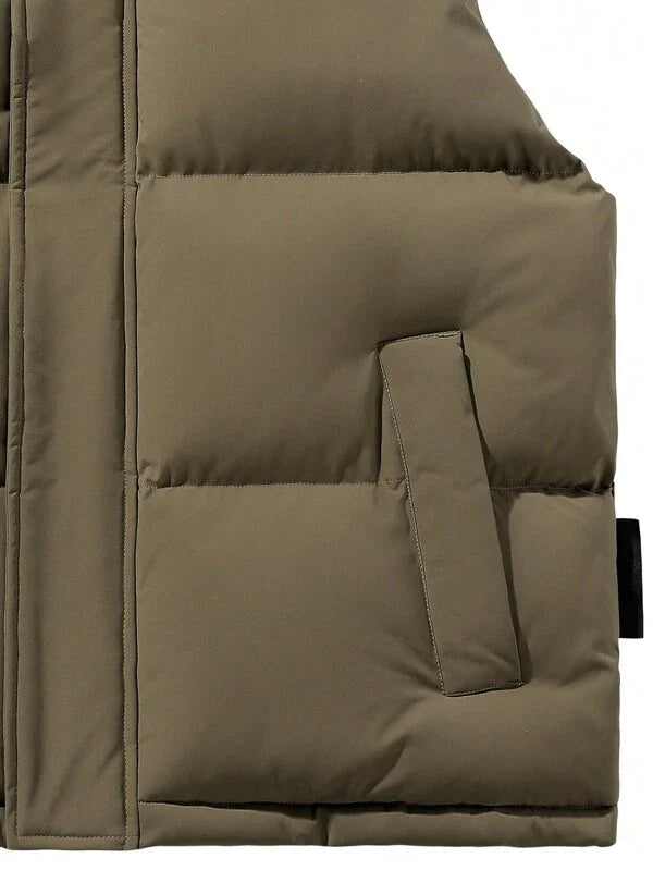 Gilet d'Hiver pour Homme – Veste sans Manches Matelassée Chaleureuse pour Outdoor & Casual – Marron