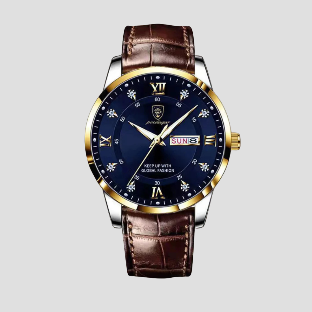 Montre Homme – Classique Marron – Montre de Luxe avec Bracelet en Cuir Old Money