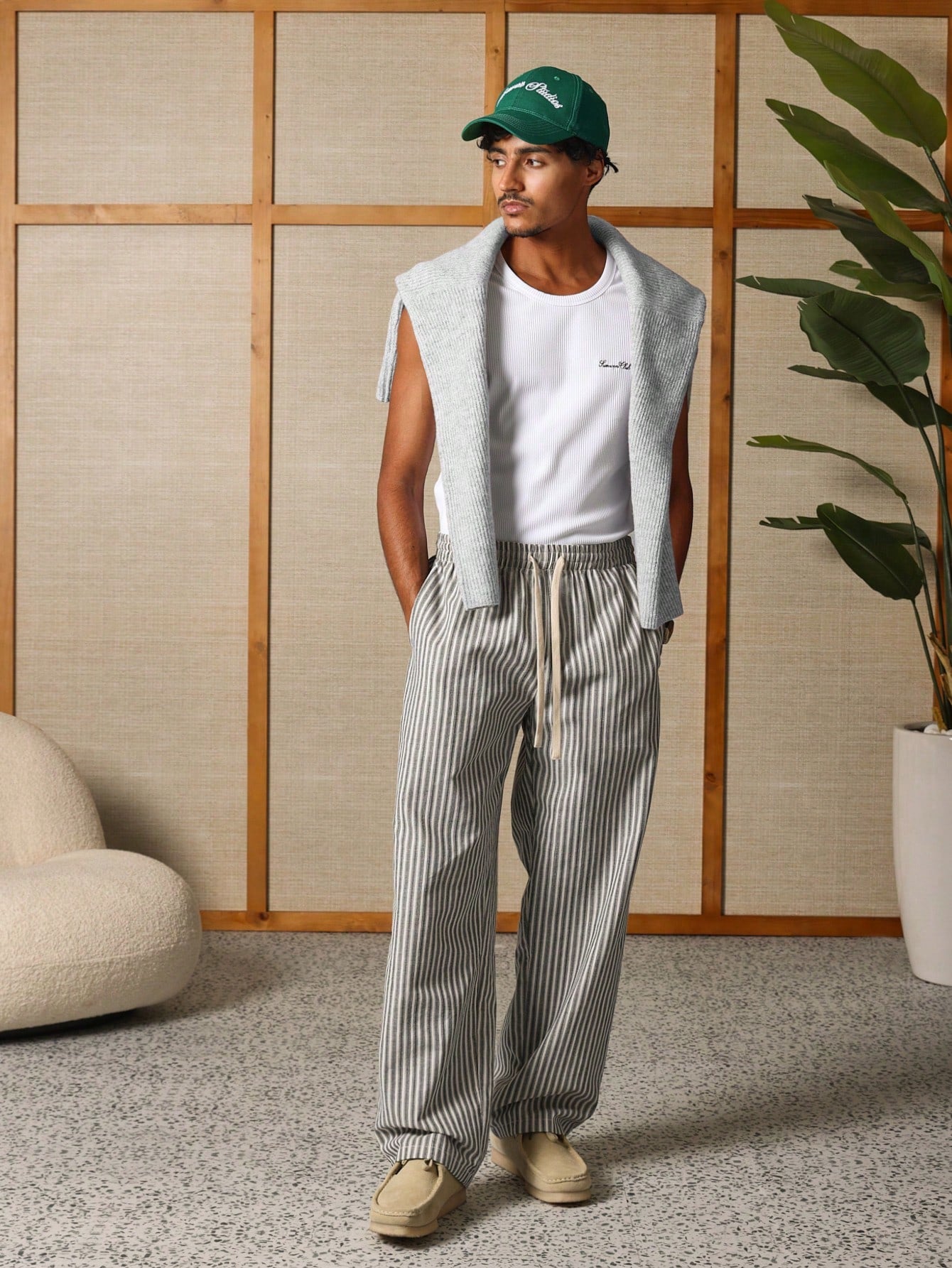 Liam - Pantalon skateur décontracté à rayures