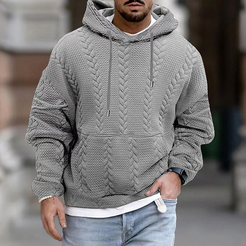 Sweat à capuche casual à tresses pour hommes – Sweatshirt oversized chaud avec capuche Lifestyle