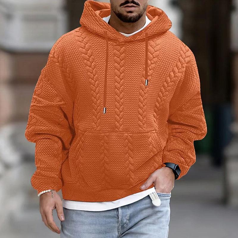 Sweat à capuche casual à tresses pour hommes – Sweatshirt oversized chaud avec capuche Lifestyle