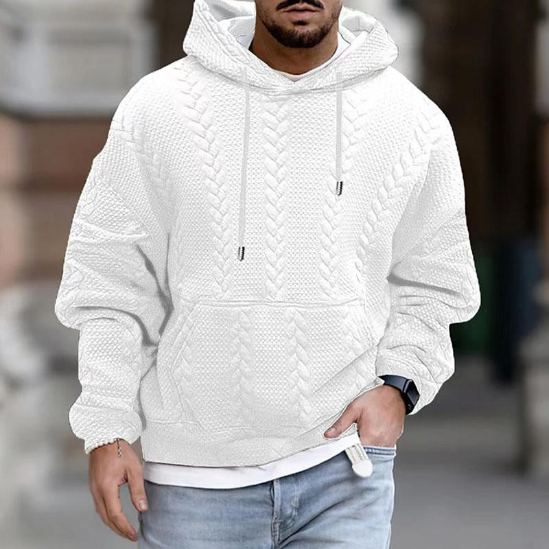 Sweat à capuche casual à tresses pour hommes – Sweatshirt oversized chaud avec capuche Lifestyle