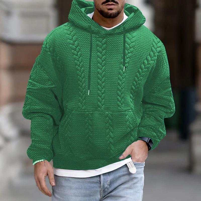 Sweat à capuche casual à tresses pour hommes – Sweatshirt oversized chaud avec capuche Lifestyle