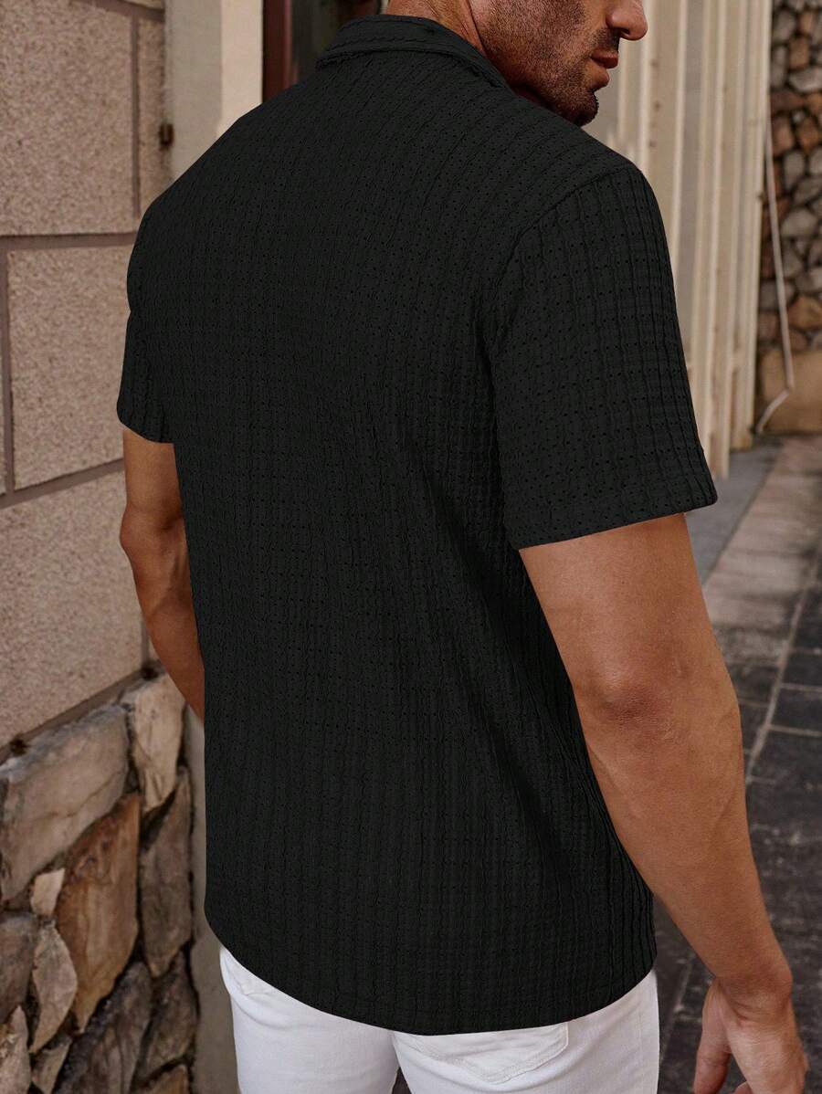Carlos - Chemise décontractée unie à manches courtes