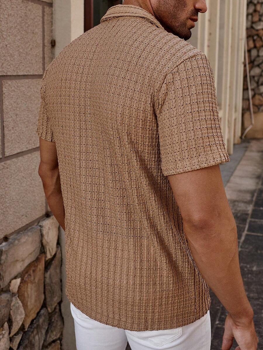 Carlos - Chemise décontractée unie à manches courtes
