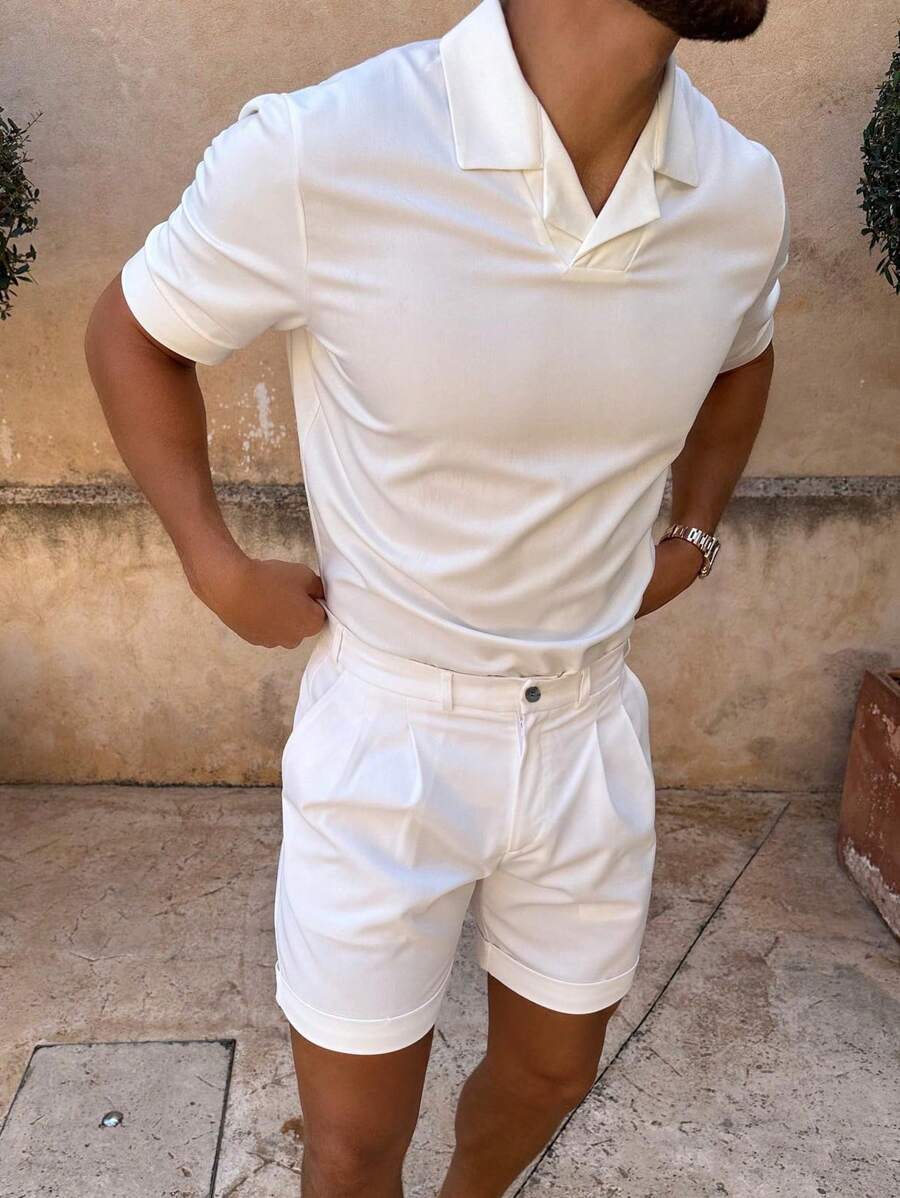 Set Polo Blanc Décontracté & Shorts 2025