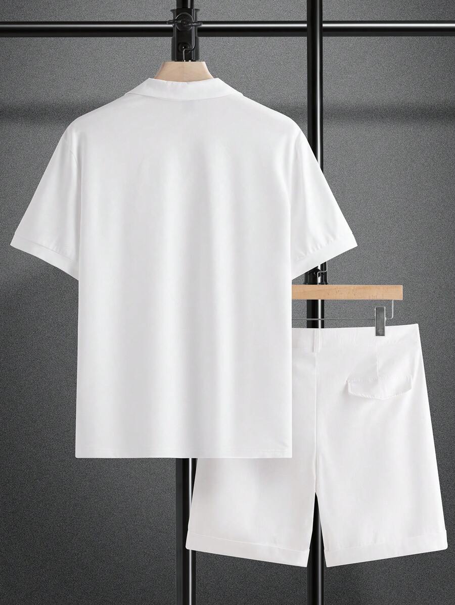 Set Polo Blanc Décontracté & Shorts 2025