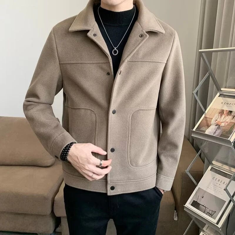 Bernardo - Manteau en laine décontracté pour homme – Manteau d'hiver long avec boutons