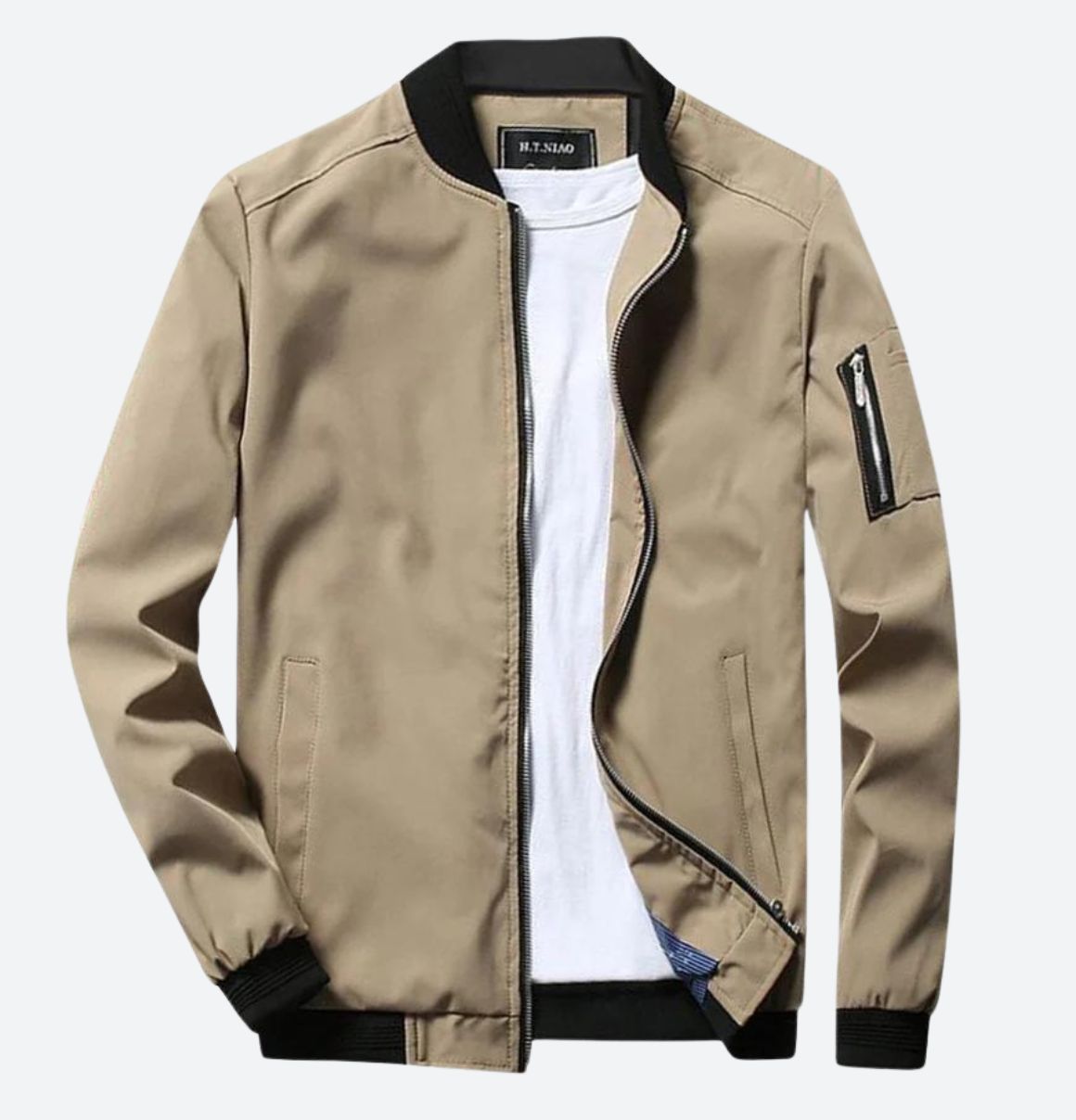 Alvaro - Veste bomber casual pour homme, élégante et hivernale avec fermeture éclair et poche sur la manche