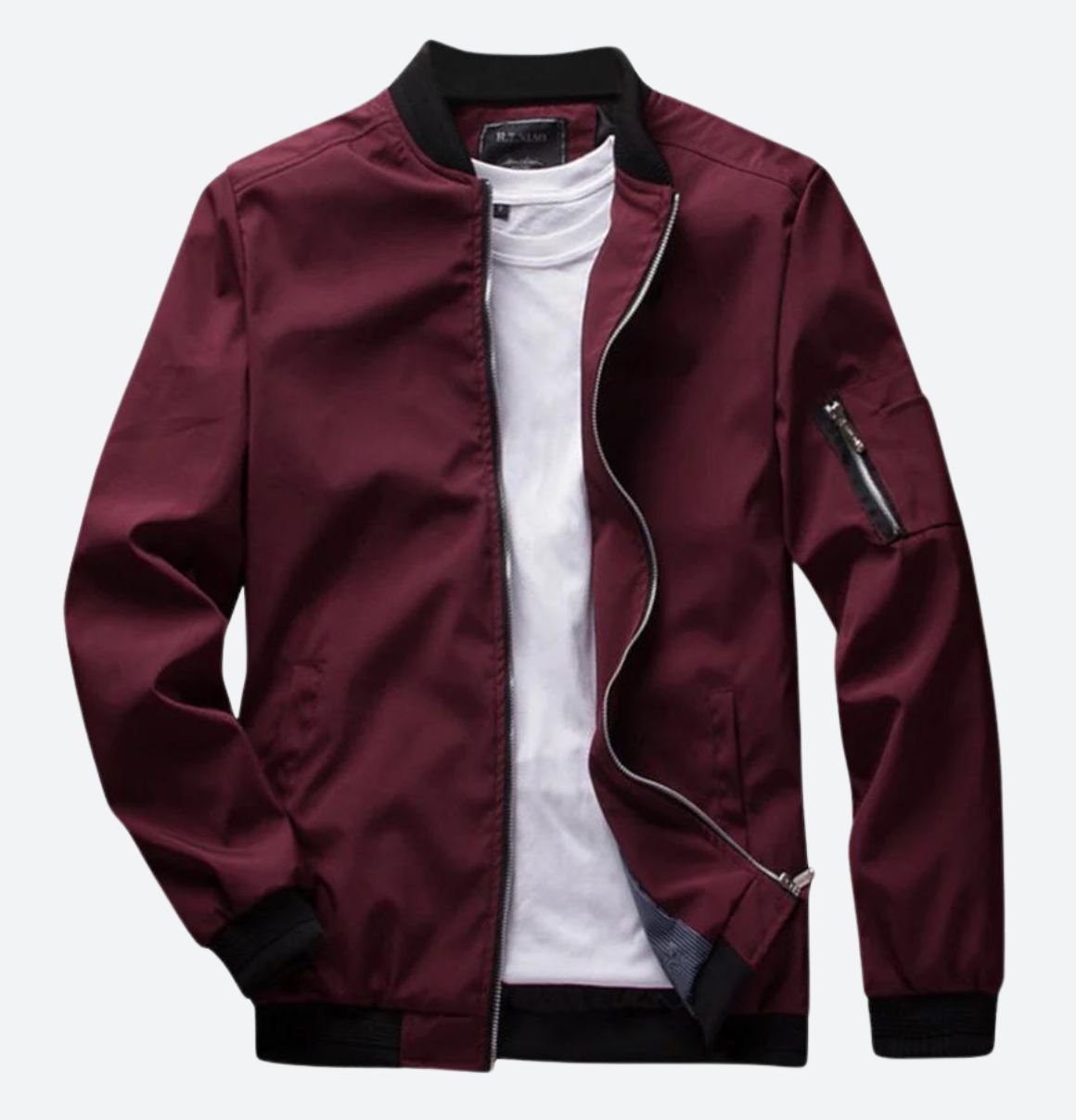 Alvaro - Veste bomber casual pour homme, élégante et hivernale avec fermeture éclair et poche sur la manche