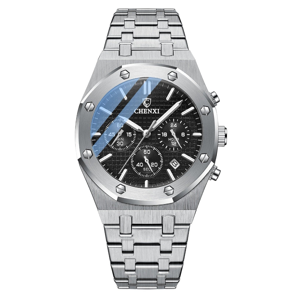 Montre Chronographe en Acier Inoxydable Old-Money 2025