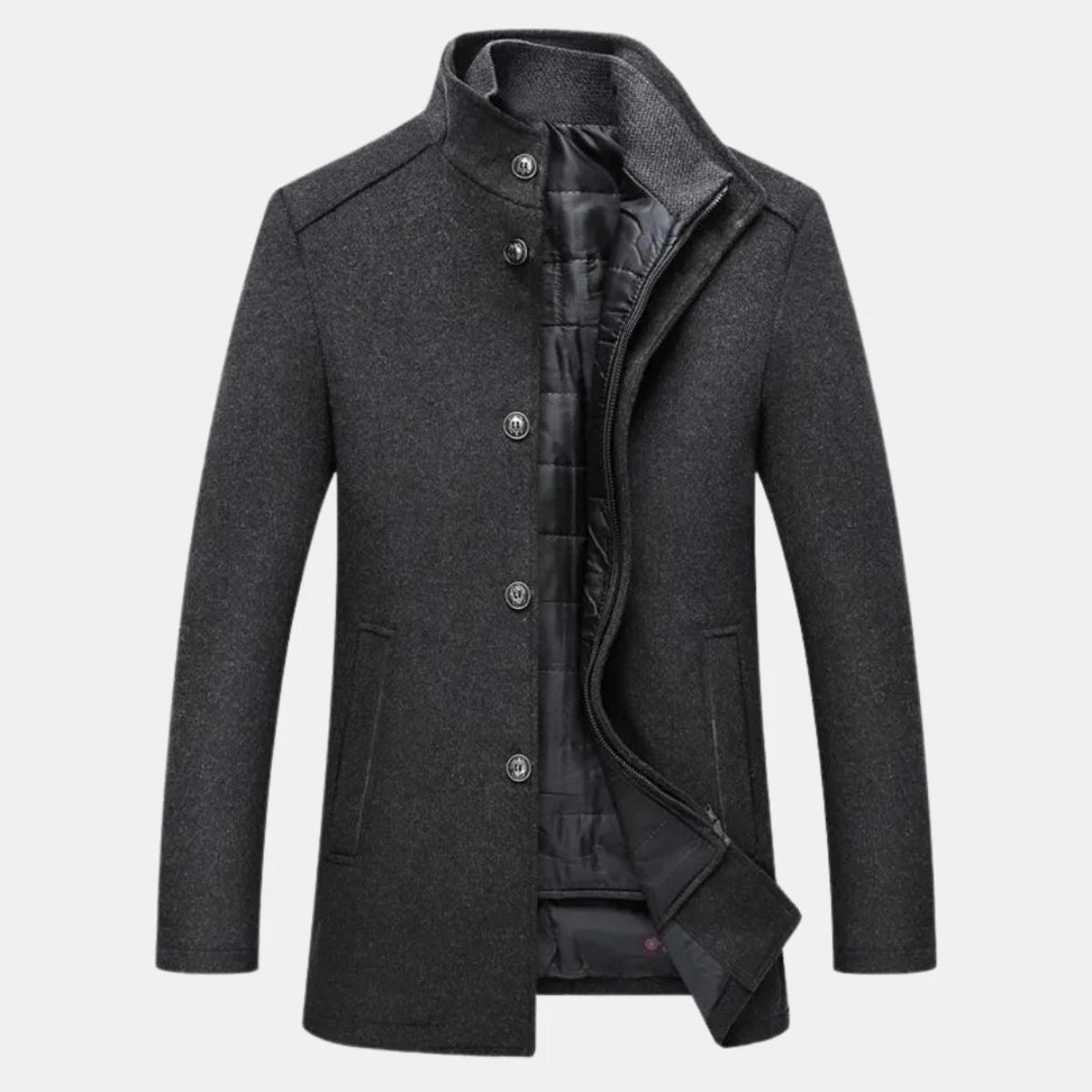 Manteau en Laine Viennois – Trench-coat Classique Long pour Homme