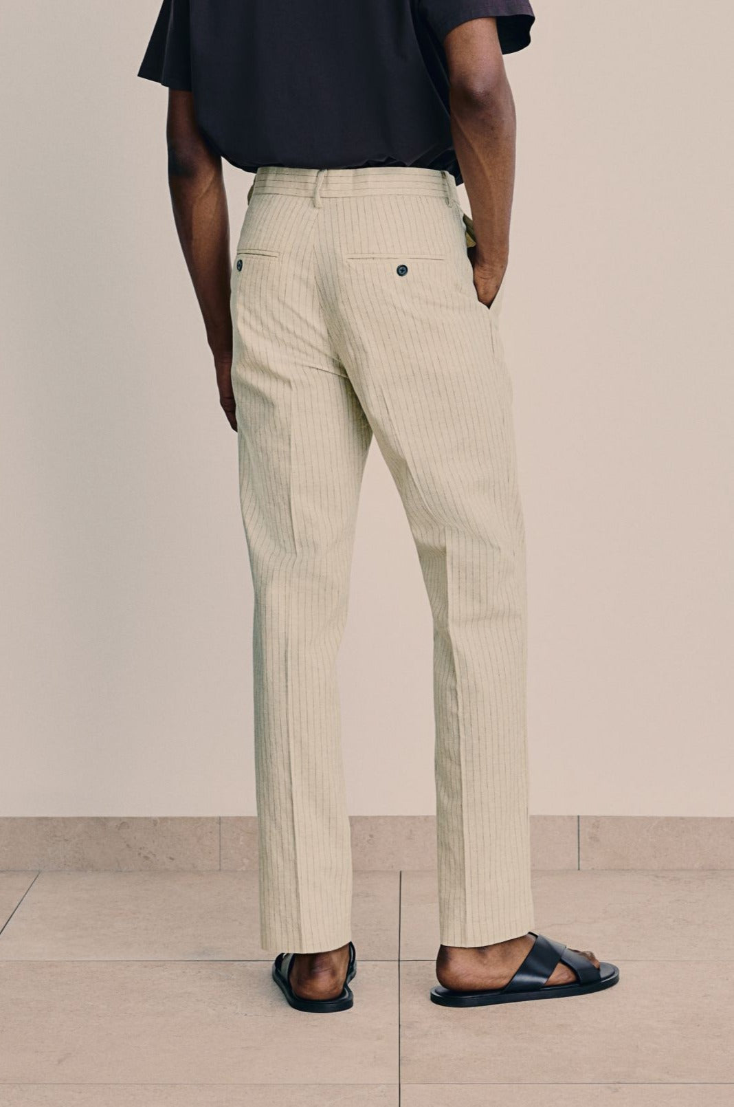Lesandro - Pantalon chino classique en coton et lin