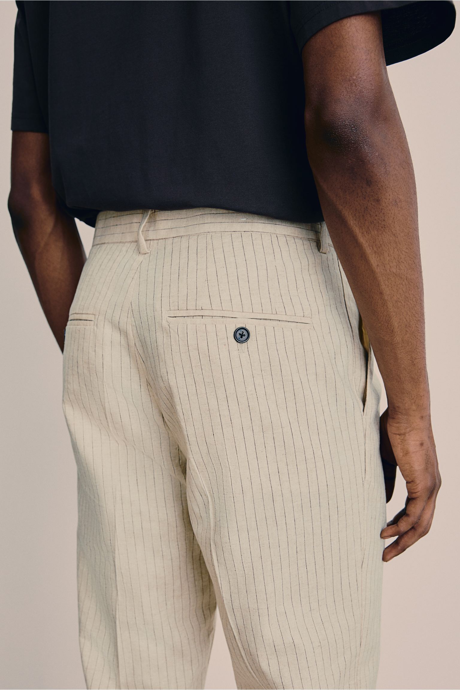 Lesandro - Pantalon chino classique en coton et lin