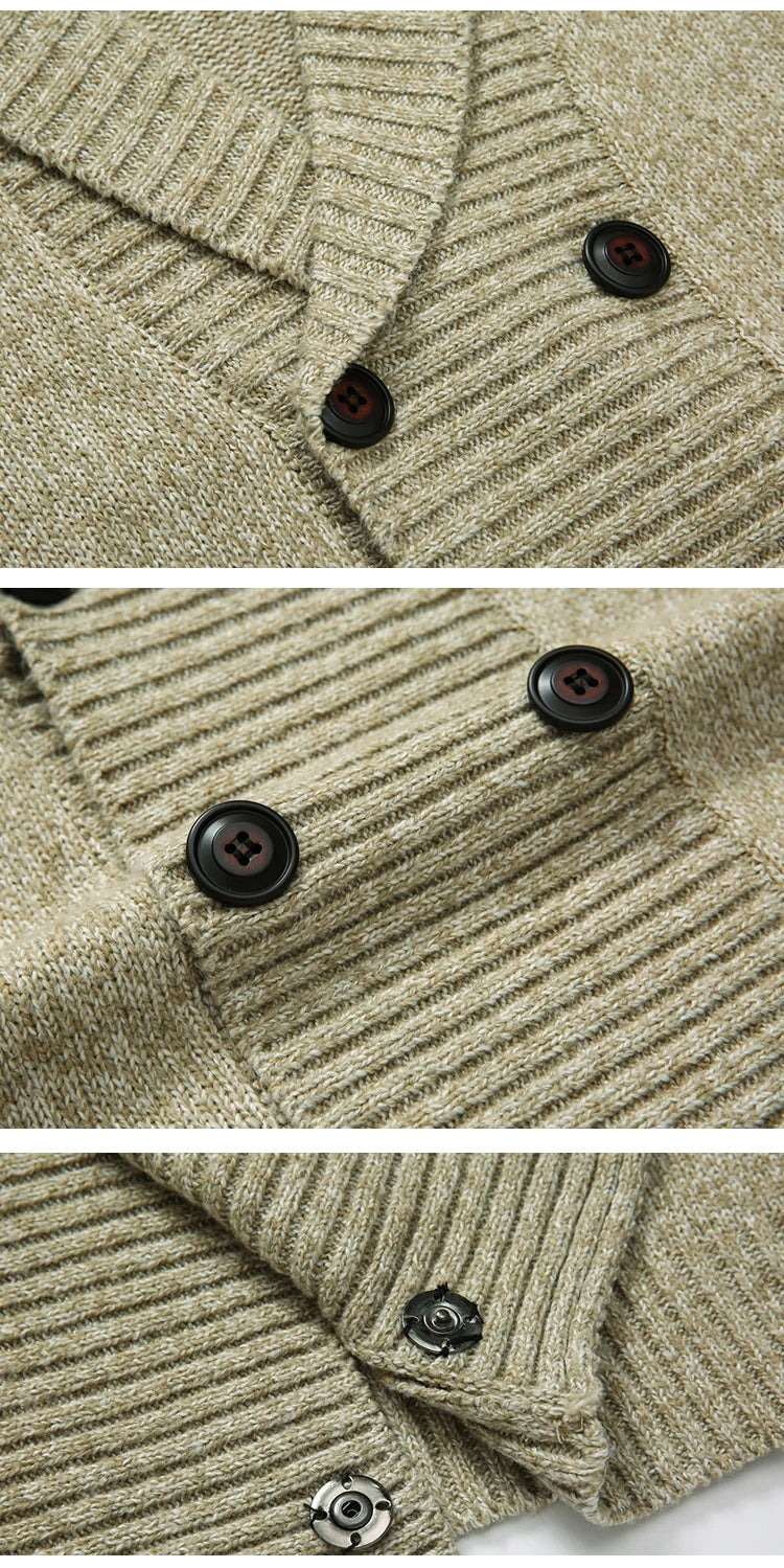 Ramiro - Cardigan en Laine pour Homme Manteau d'Hiver Style Old Money
