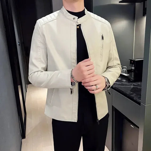 Paolo - Veste en cuir élégante pour hommes, bicolore