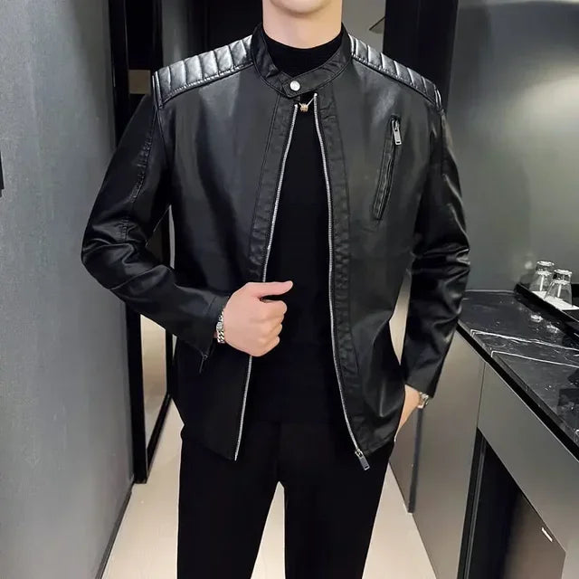 Paolo - Veste en cuir élégante pour hommes, bicolore