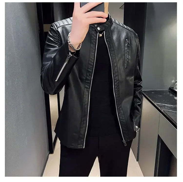 Paolo - Veste en cuir élégante pour hommes, bicolore