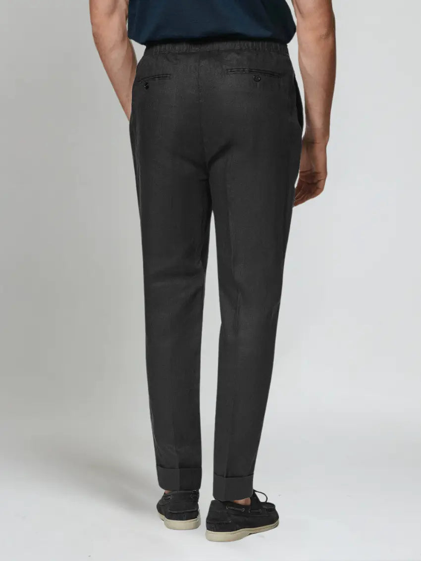 Pantalon en lin noir élégant