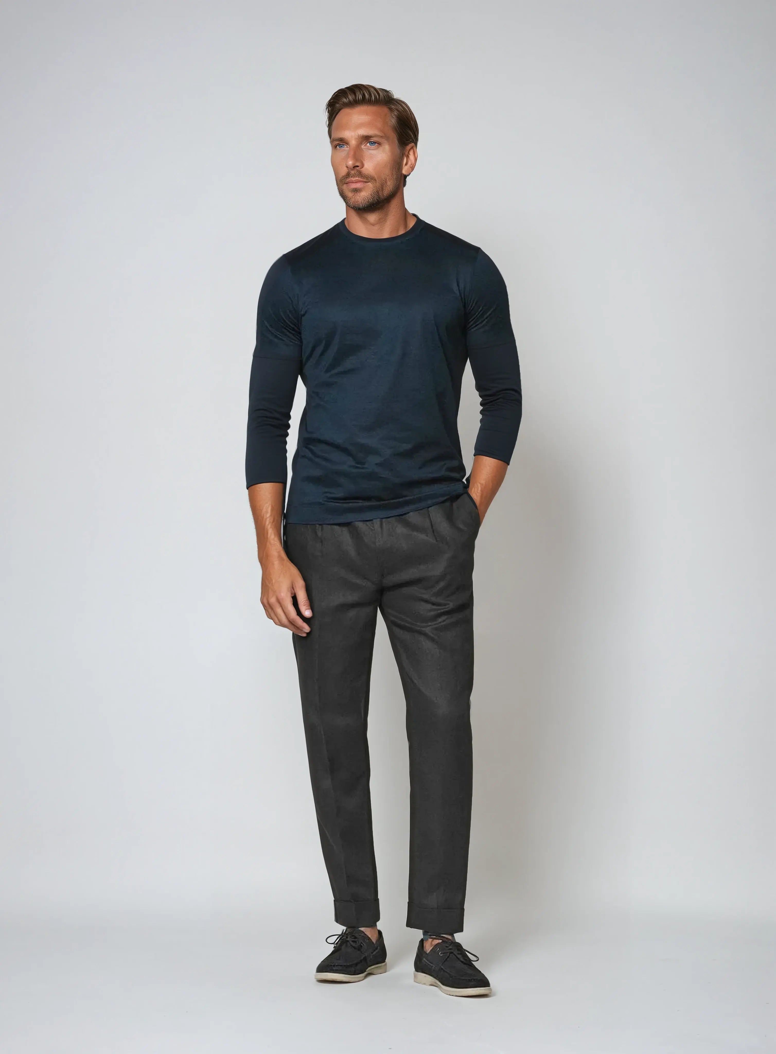 Pantalon en lin noir élégant