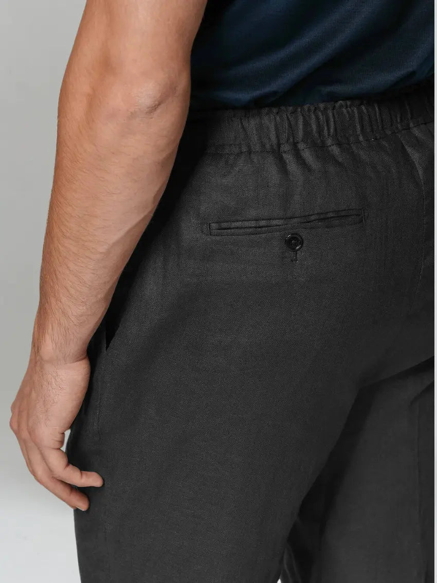 Pantalon en lin noir élégant