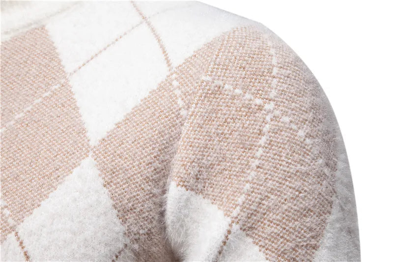 Elliot – Pull en laine tricoté à motif argyle pour hommes 2025