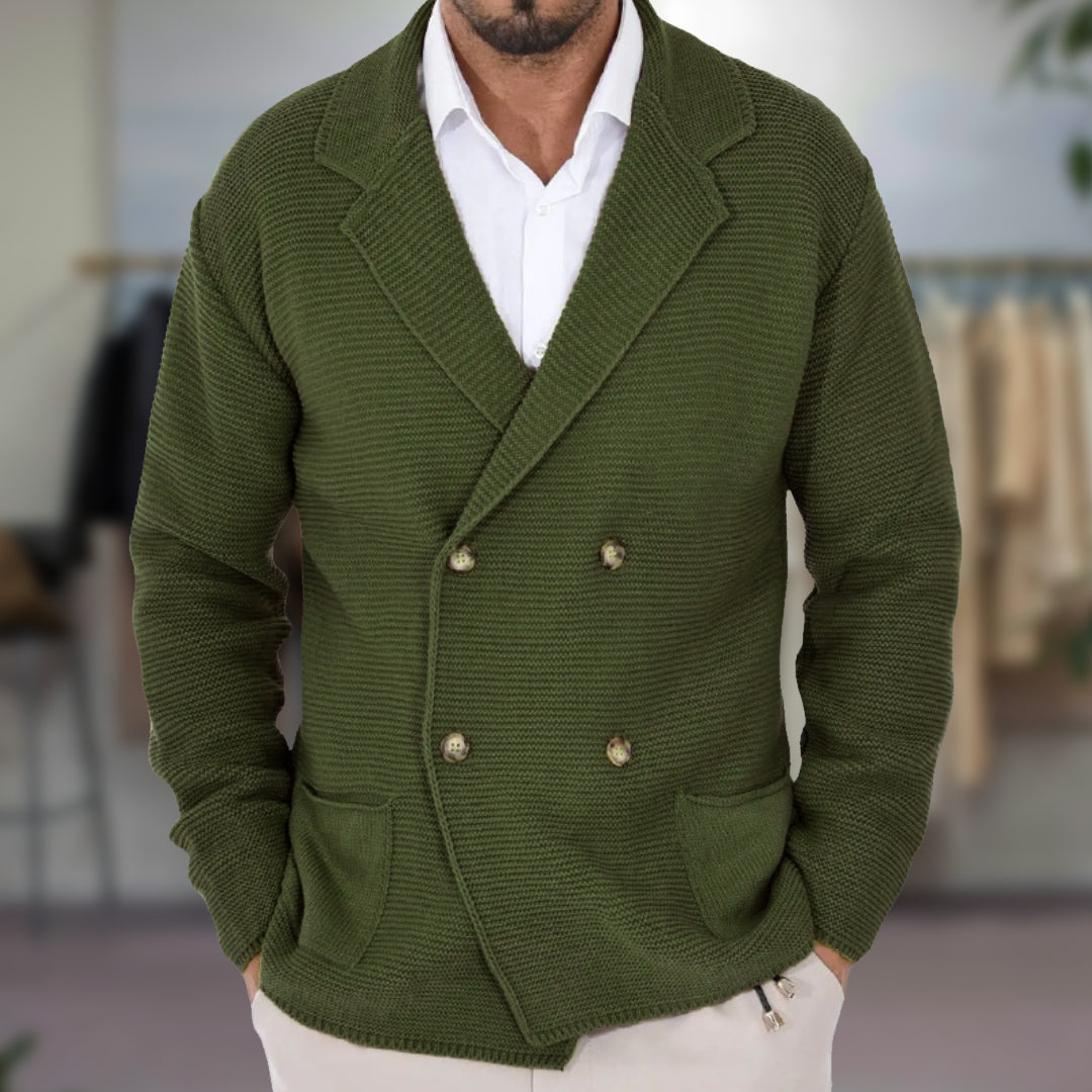 Evan - Gilet à double boutonnage en tricot texturé pour homme