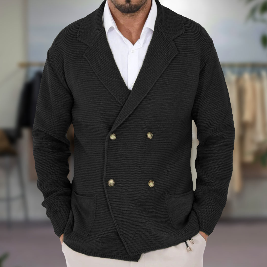 Evan - Gilet à double boutonnage en tricot texturé pour homme