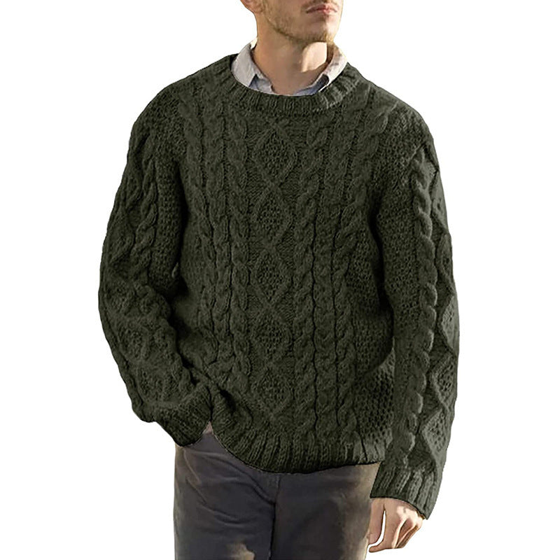 Ezra – Pull ample décontracté en laine torsadée