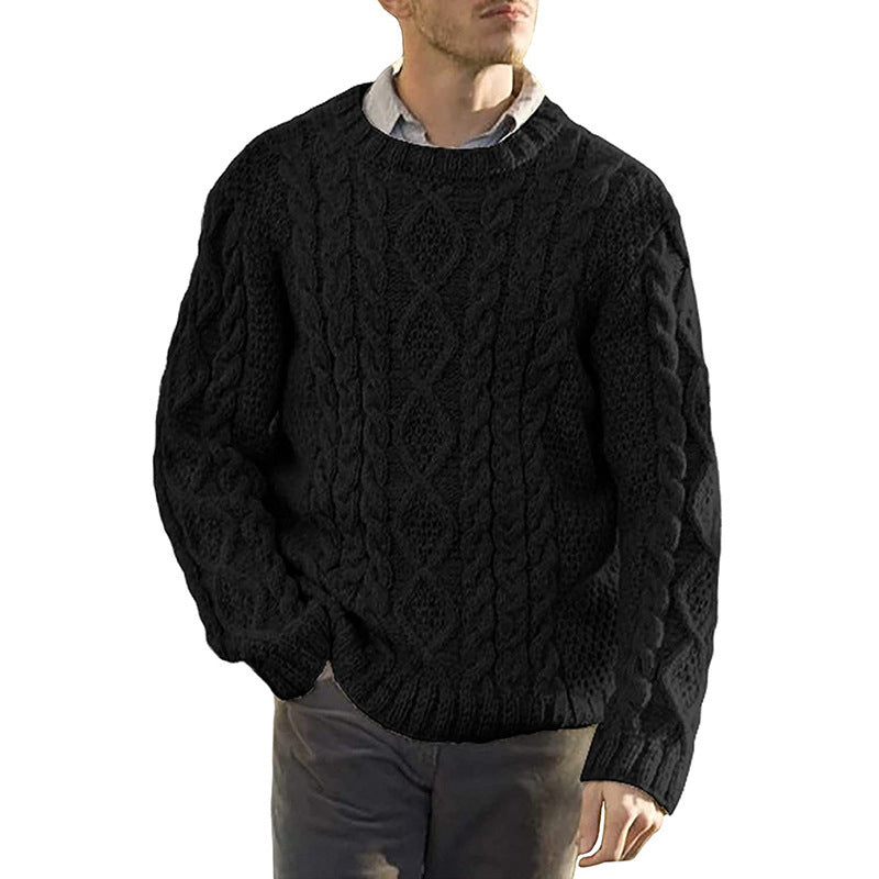 Ezra – Pull ample décontracté en laine torsadée