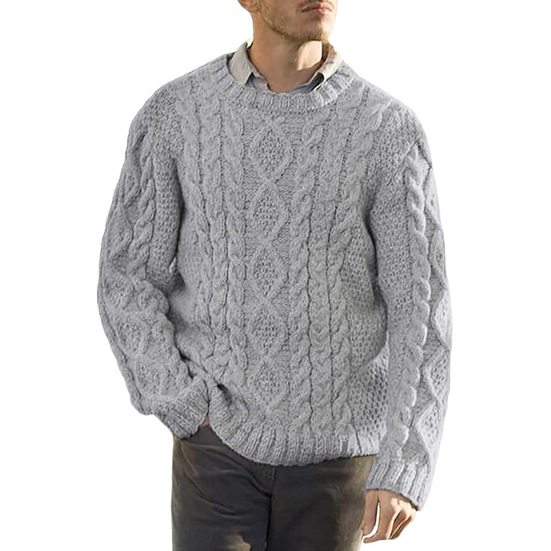 Ezra – Pull ample décontracté en laine torsadée