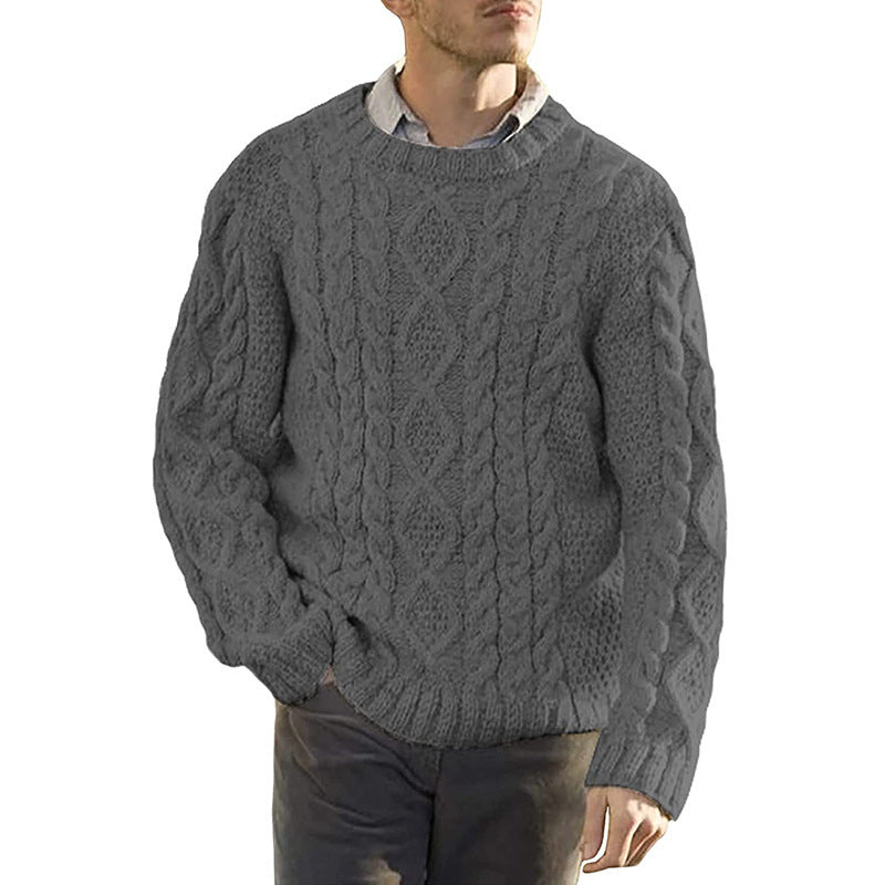 Ezra – Pull ample décontracté en laine torsadée