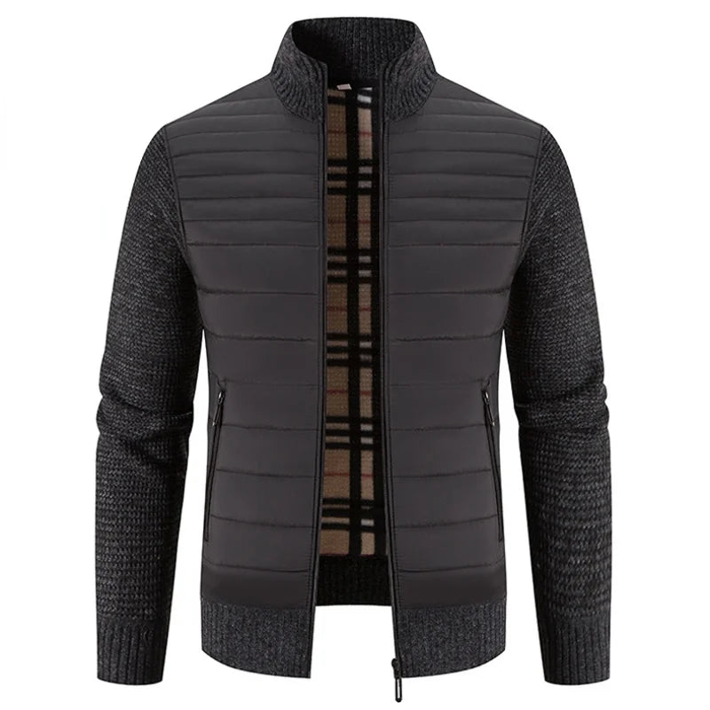 Veste en polaire pour hommes avec manches élégantes – Manteau d'hiver de luxe, élégant pour hommes stylés