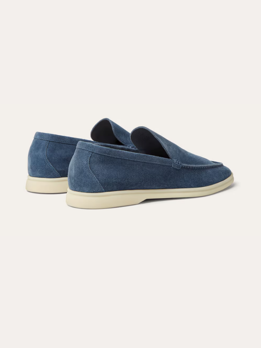 Geo - Loafers en suède bleu classique